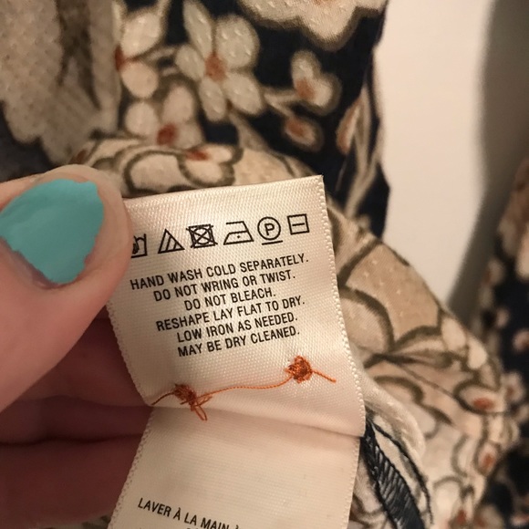 Anthropologie | Maeve Navy Floral Button Down Top - Picture 7 of 7